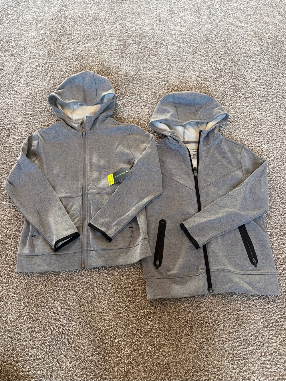 tek gear Kids Light Gray Hooded Zip Sweatshirt - Set of 2